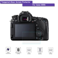 2pcs 9H Hardness Premium Tempered Real Camera Glass LCD Screen Protector Shield Film For Canon 800D Accessories