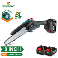 8 Inch Brushless Cordless Oil Electric Chain Saw Handheld Rechargeable Woodworking Cutting Tool Machine For Makita 18V Battery