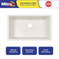 Sink Granite Jumbo Zehn+ 1 Kolom Beige 76x44x22cm M7644 - Granite Sink Beige [INCLUDE PACKING KAYU]
