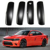 4Pcs/Set ABS Car Door Handle Cap Trim Sticker Cover Decoration with Hole for Dodge Charger 2011-2020