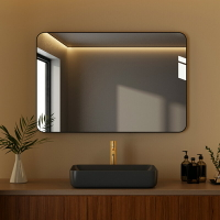 輕奢浴室鏡子帶框掛墻式衛生間洗漱臺壁掛衛浴鏡定制免打孔化妝鏡