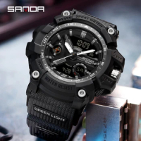 SANDA New Military Shock Watches G-Style Clock For Men Boy Quartz Analog Wristwatch Waterproof Sport Watch Men LED Digital Watch