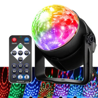 LED Disco Light Colorful Stage Lights LED Projector Strobe Lamp RGB Sound Activated Rotating Disco Ball Party Atmosphere Lights