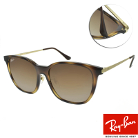【RayBan 雷朋】太陽眼鏡 潮流方框款(琥珀 金 咖啡漸變 #RB4333D 71013-55mm)