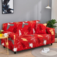 Christmas Seat Covers For Home Sofa Santa Claus Pattern Sofa Cover With Elastic Sofas Covers for L Shape Sofa