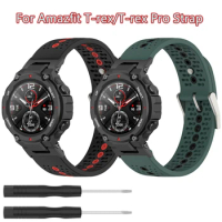 Breathable Silicone Strap For Huami Amazfit T-REX Smart Watch Band Women Men Bracelet For Xiaomi Amazfit T-Rex/T-Rex Pro Correa