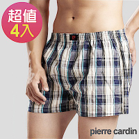 Pierre Cardin 皮爾卡登 精梳棉色織五片式平口褲(4件組)