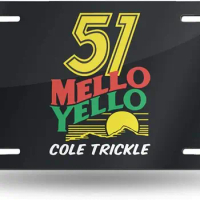 Mello Yello Cole Trickle License Plate with Drainage Holes Rust-Proof License Plate Frame for Car Metal Car Plate Tag