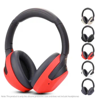 1 Pair Washable Headphone Cover Scratch Proof Wear Resistant Silicone Protective Case Solid Color Housing for Sony WH-1000XM4