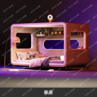 Bed S-Type Ins Space Capsule Small Apartment Bunk Bed Bunk Bed High and Low Bed Sister and Brother S-Type Duplex