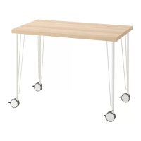 LINNMON/KRILLE 書桌/工作桌, 染白橡木紋/白色, 100 x 60 公分