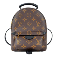 【Louis Vuitton 路易威登】Palm Springs Mini 帆布印花迷你後背包(黑X棕)