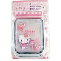 小禮堂 Hello Kitty 罐子造型透明夾鏈袋 透明分裝袋 密封袋 餅乾袋 (4入 粉  櫻花)