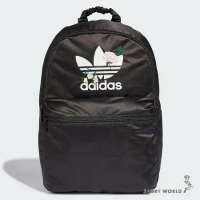 Adidas 後背包 雙肩 花卉 刺繡 黑 II3406