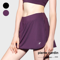 【pierre cardin 皮爾卡登女性內衣】雙層防走光彈力運動短裙-深紫