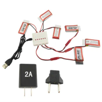 BLLRC Charger MJX X400 X500 X800 HJ818 HJ819 FY550 JXD509G Helicopter Airplane 6PCS 3.7V 800mah Lithium Battery and Charger