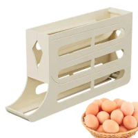 4 Tiers Egg Holder for Fridge Refrigerator Rolling Egg Auto Dispenser 30 Eggs Fridge Egg Rack Tray Egg Storage Container