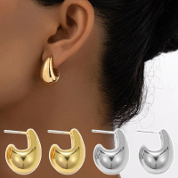Anting Tetes Vintage Berkilat Tebal untuk Pemakaian Harian — Hadiah yang Anggun dan Elegan (H7U4)