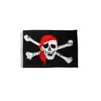 1Pc Large Skull Crossbones Pirate Roger Hanging With Grommet NO Pole