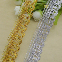 20Meter High Qulality DIY Clothes Sewing Accessories Material Dentelle Gold Curve Lace Trim Silver Centipede Braided Lace Ribbon