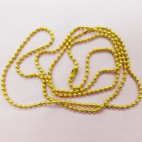 100pcs 2.4mm Gold Tone Stainless Steel Tag Chains Ball Bead Chain Ball Chains Necklaces 70cm Wholesale