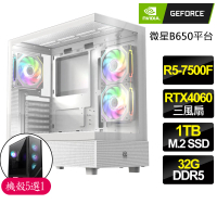 【NVIDIA】R5六核 Geforce RTX4060 3X {繁榮}電競電腦(R5-7500F/B650/32G D5/1TB)