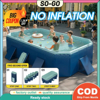 Hot Sale Swimming Pool Beige Non Inflatable No Airpump Required Swimming Pool For Family Foldable Sw