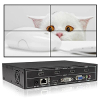 Video Wall controller 2 x 2 video Wall Processor Support DVI/HDMI /VGA/USB input to 4X HDMI out with audio&amp;RS232 control