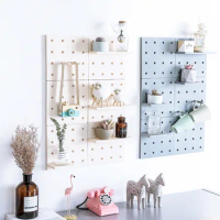 Punch Free Pegboard Display Stand Wall Organizer Storage Plate Living Room Kitchen Bedroom Wall Hanging Decoration Wall Shelf