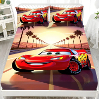 COD Cars \Lightning\" McQueen Set Tempat Tidur Cars Cadar Dua Sarung Bantal"
