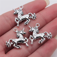 Wholesale 60pcs/bag 22x23mm Lucky Horse Charms Wholesale Antique Silver Color For Jewelry Making Zinc Alloy Charms