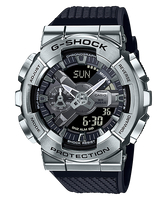 CASIO 卡西歐 G-SHOCK 重工業風金屬雙顯手錶 銀 GM-110 台灣公司貨