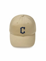 韓國MLB帽 大標藍色字母C男女同款米色棒球帽子3ACP6601N-45SAS