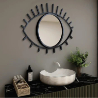 Sticker Makeup Wall Mirror Bathroom Smart Design Appearance Shower Wall Mirror Irregular Cute Espejo Apartment Decoration HY50W
