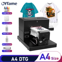 OYfame A4 DTG Printer direct to garment t shirt printer printing machine A4 Flatbed Printer For fabric clothes t shirt print