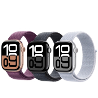 Apple Watch Series 10 (S10) GPS 46mm 鋁金屬錶殼配織紋運動型錶環
