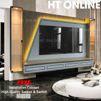 [HT ONLINE] 10ft Modern TV Cabinet / Fluted Panel Tv Cabinet / Wall Mounted Tv Cabinet / Hall Cabine