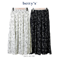 【betty’s 貝蒂思】花草印花格子壓紋蛋糕裙(共二色)