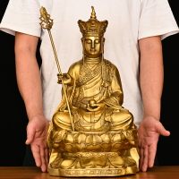 純銅地藏王佛像家用九華山地藏菩薩座像佛堂擺件供奉娑婆三圣