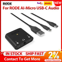 For RODE AI-Micro USB-C Audio Interface Ultracompact 2x2 USB Type-C Audio Interface 2 Auto-Sensing 3.5mm TRS/TRRS Mic Inputs