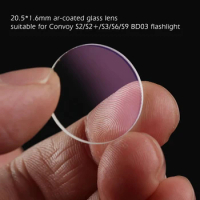 20.5*1.6mm ar-coated glass lens ,suitable for Convoy S2/S2+/S3/S6/S9 BD03 flashlight