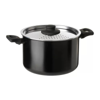 HEMLAGAD 附蓋湯鍋, 黑色, 5 公升