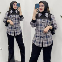 Set celana cutbray kemeja linen Mix Chinos jumbo Premium // Oneset kemeja busui Wanita Kekinian