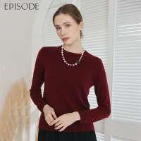 【EPISODE】百搭柔軟舒適修身羊絨針織衫125X59（紅）