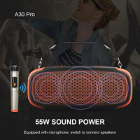 Black A30 bluetooth speaker outdoor backpack 55W high power TWS subwoofer bluetooth audio convenient waterproof speaker