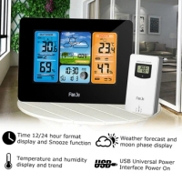 LCD Digital Weather Station Thermometer Hygrometer Barometer Alarm Clock Weather Forecast Wireless Sensor Home Hygrothermograph