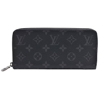 LV M11611經典Zippy系列Eclipse帆布拉鍊長夾(黑灰色)
