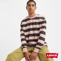【LEVIS 官方旗艦】滑板系列 男款 寬鬆方正版長袖T恤 / 撕裂條紋 人氣新品 A1006-0011
