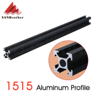 1515 BLACK 1515 European Standard Anodized Aluminum Profile Extrusion 100mm - 800mm Length Linear Rail 500mm for CNC 3D Printer