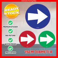 CMC551-553 Arrow Signage (15cm diameter) Escalator Sign, Direction Signage, Arrow Sticker, Arrow Poi